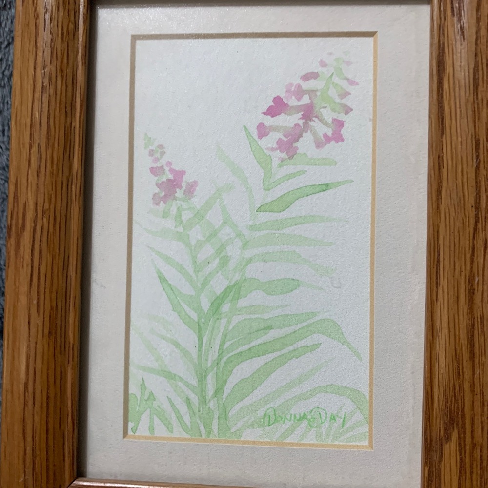 Donna Day Asay Original Watercolor Painting Idaho Scarlet Gilia Framed Signed